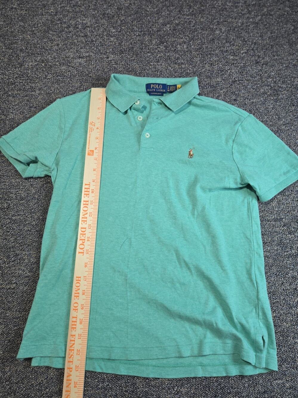 Polo Ralph Lauren Mens Custom Slim Fit Polo Mint Color Pony Small